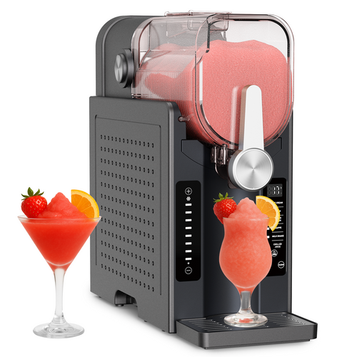 BKPPM Slushie Machine: No Ice Needed Slushy Machine for Home, 6 Preset, Real-Time Temp Display, Auto-Clean | Frozen Margaritas, Cocktails, Frappés, Ice Cream, Smoothies, Milkshakes,Summer Parties